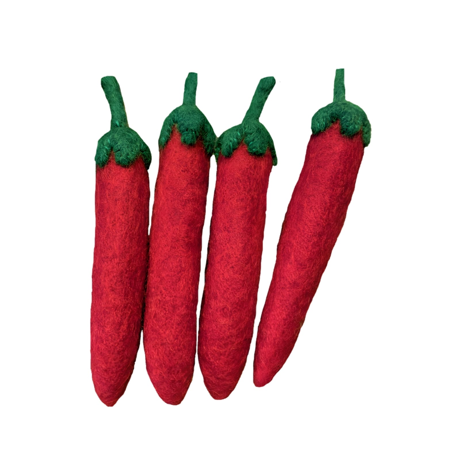 Filz Gemüse  Rote Chilis, 4 teilig