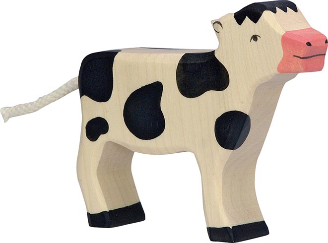 Holztiger Kalb stehend schwarz