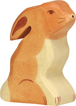 Holztiger Hase sitzend