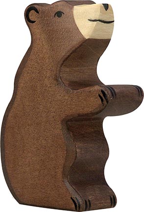 Holztiger BraunbÃ¤r klein sitzend