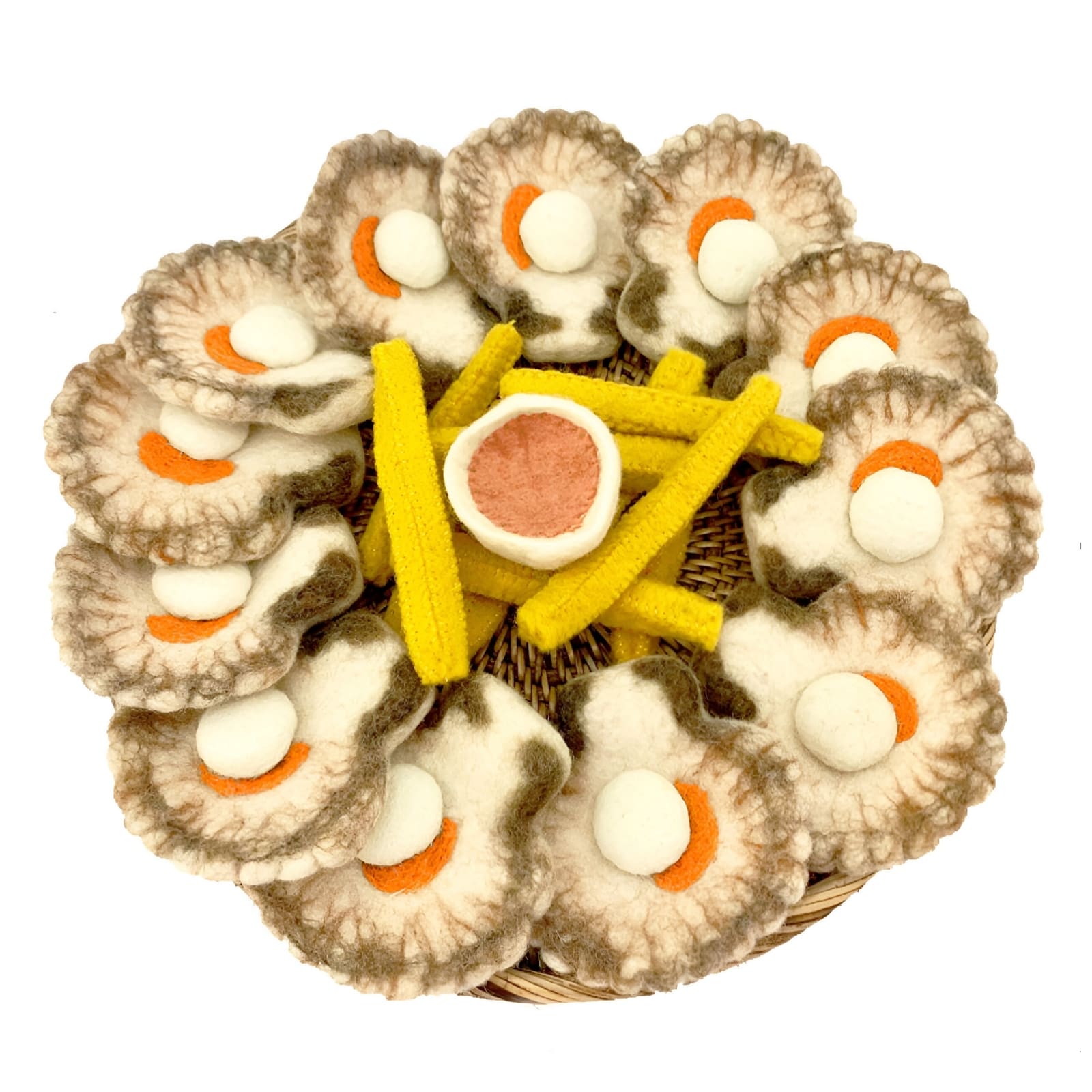 Filz Jakobsmuschel-Tablett-Set, 14-teilig