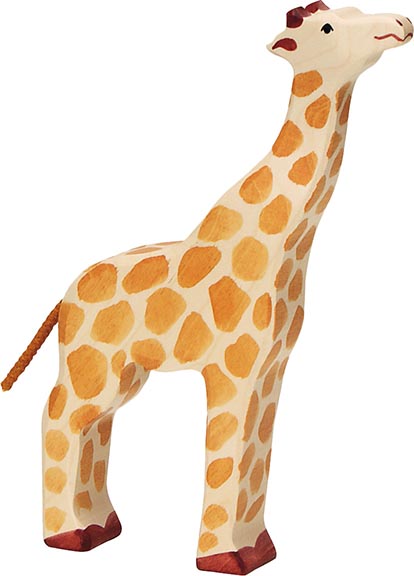 Holztiger Giraffe Kopf hoch