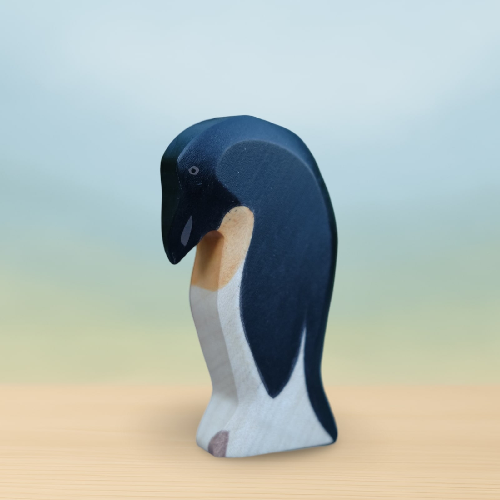 HolzWald Pinguin Kopf tief