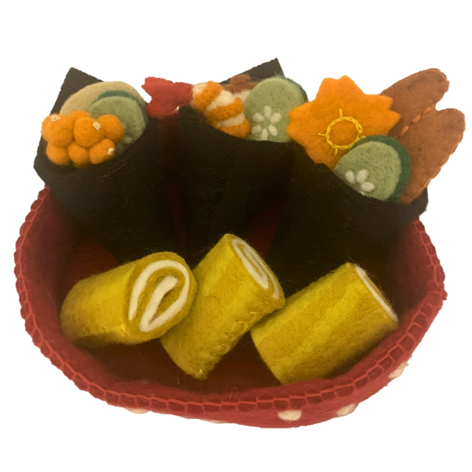 Filz Frühlingsrolle und Sushi-Hörnchen, 16-teilig