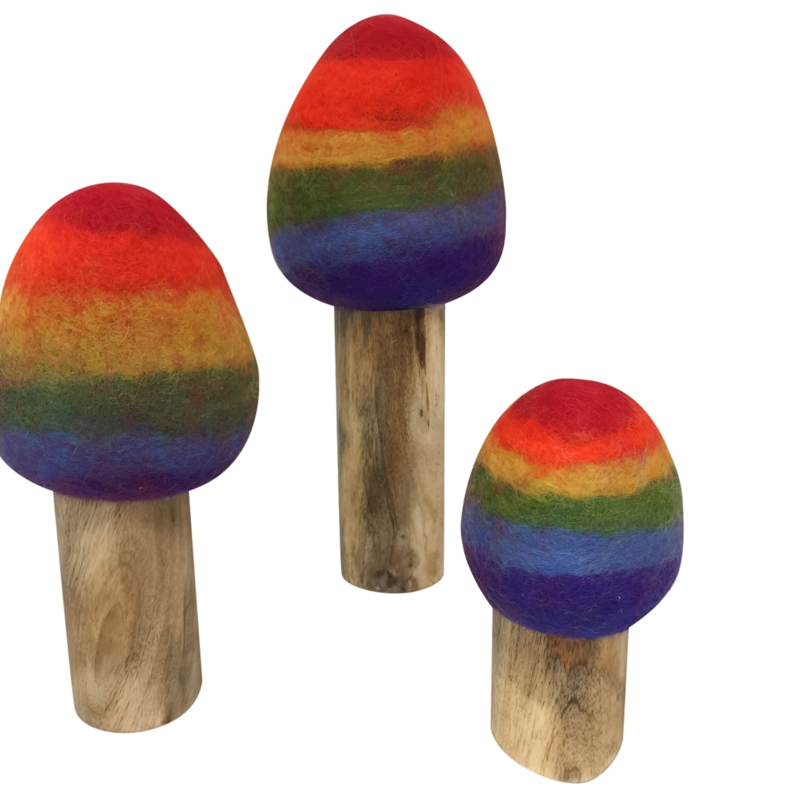 Filz Regenbogenbäume, 3-teilig