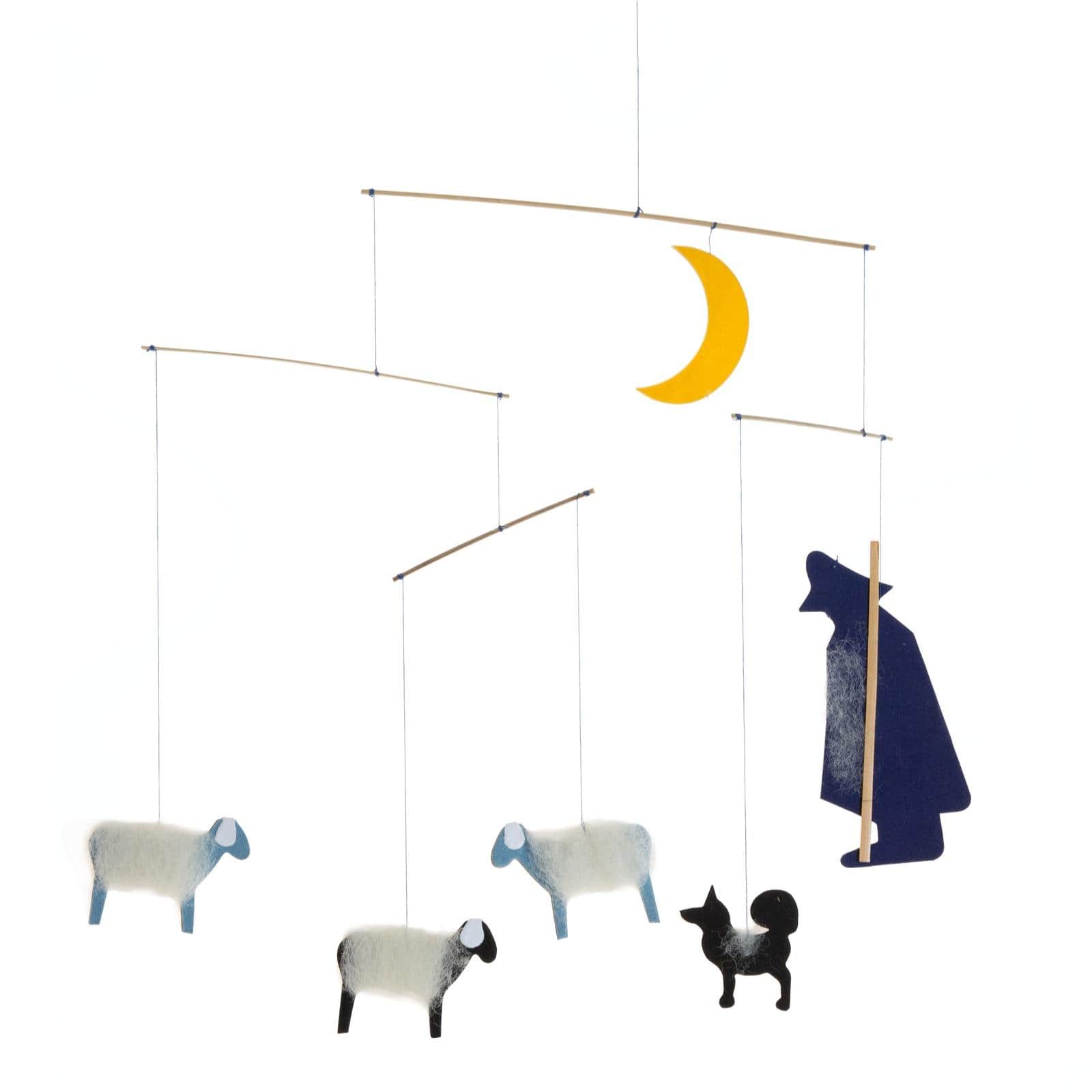 Mobile Baby SchÃ¤fer blau mit Mond