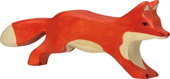 Holztiger Fuchs laufend