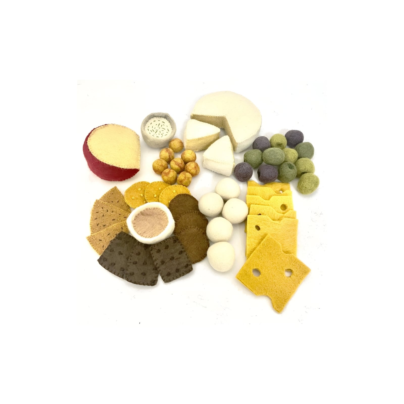 Filz Käse- und Knabberplatte, 49-teilig