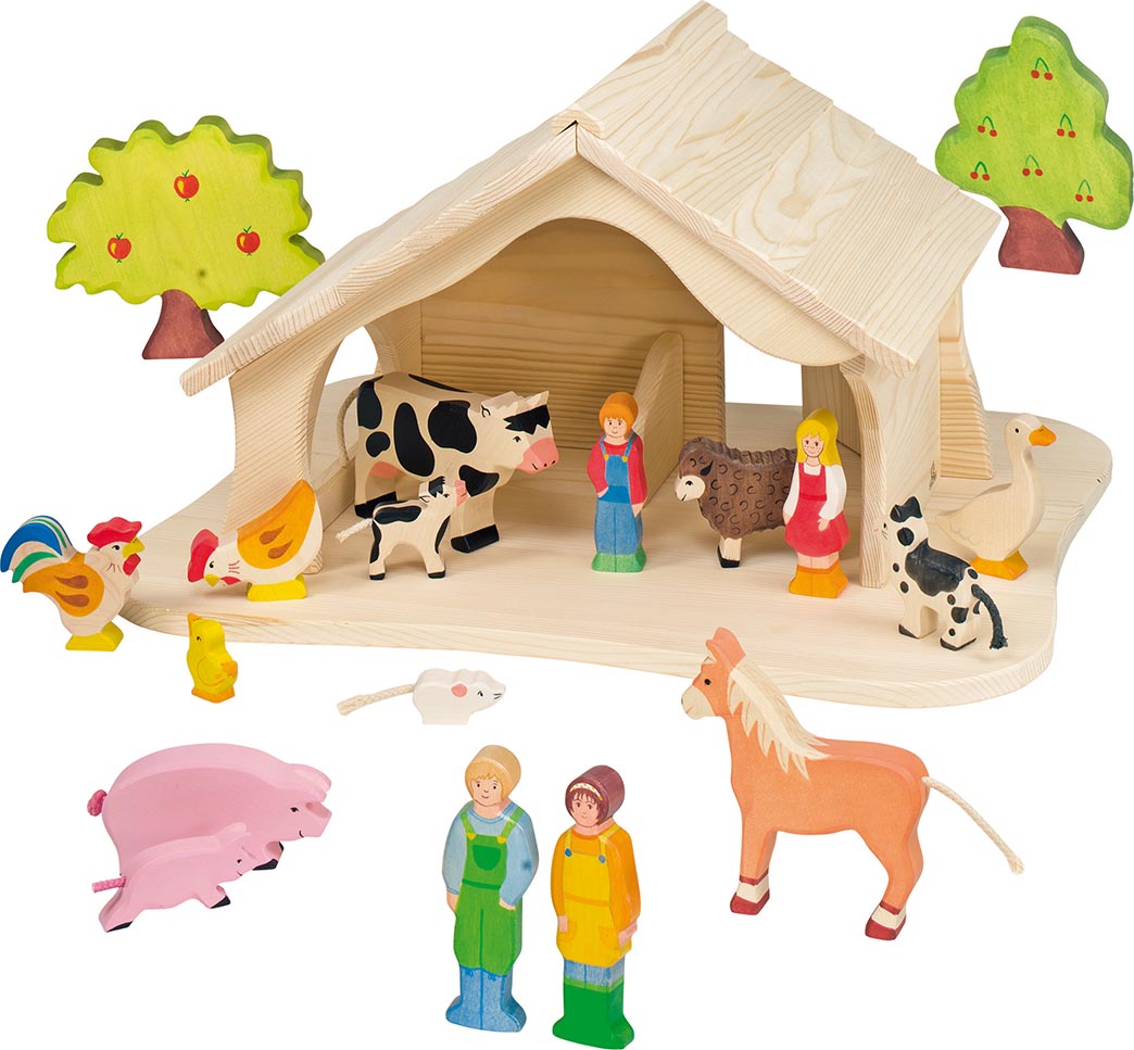 Holztiger Stall und Krippenstall