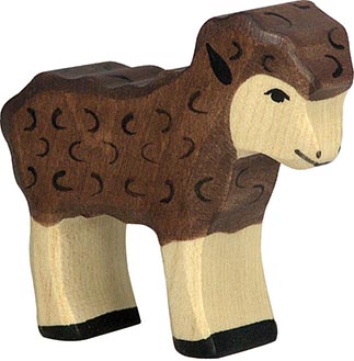 Holztiger Lamm schwarz