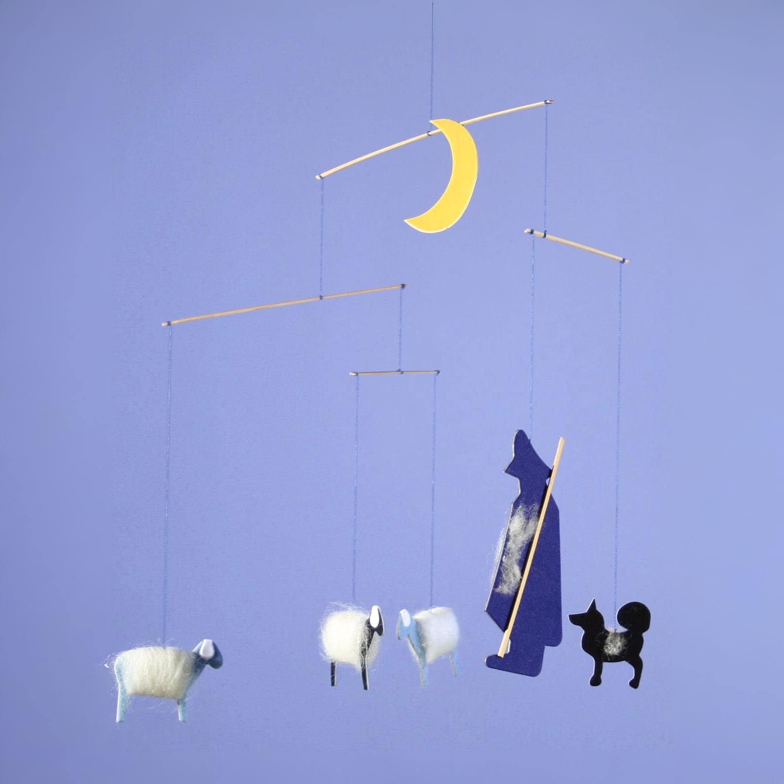 Mobile Baby SchÃ¤fer blau mit Mond