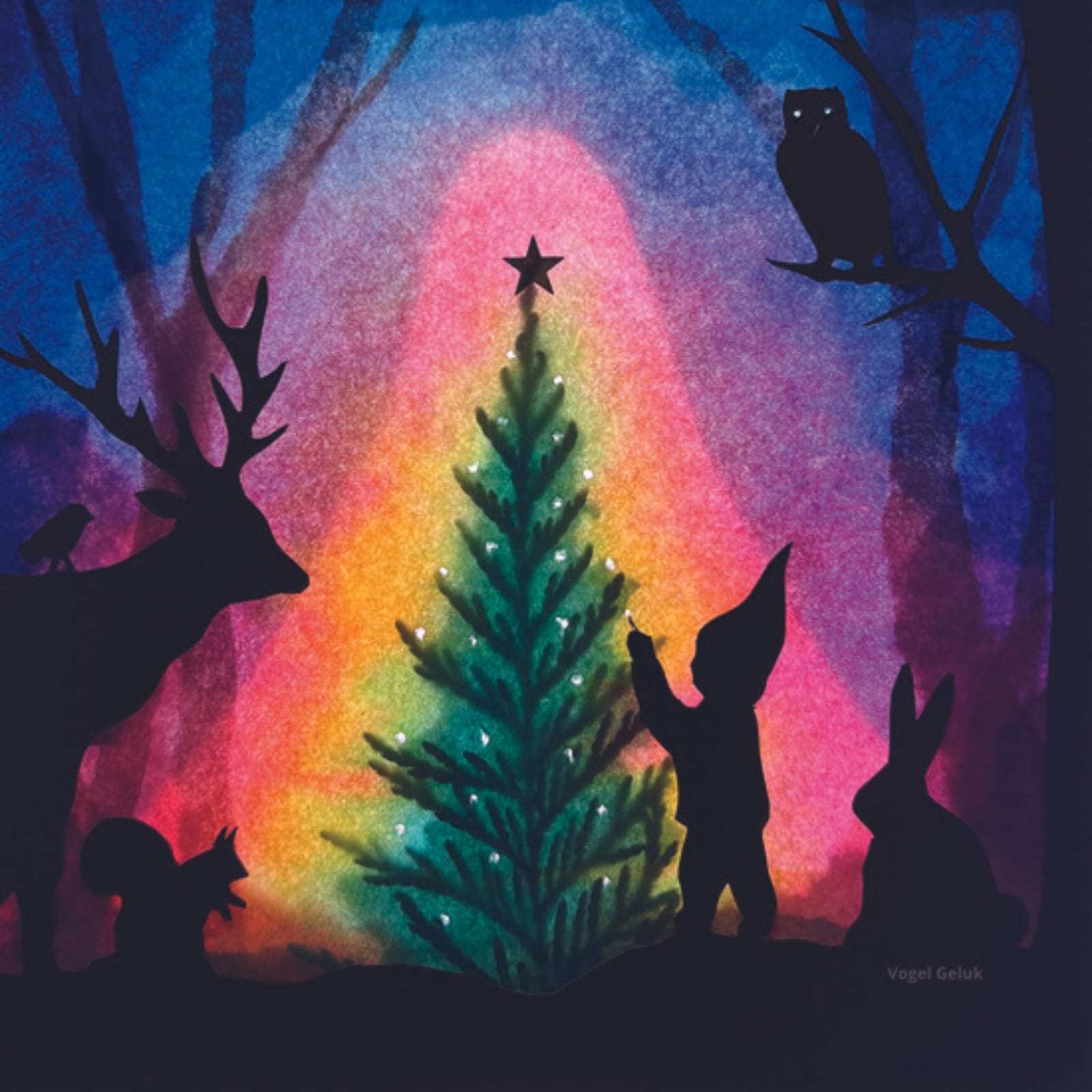 Motiv für Toverlux Lampe - Vogel Geluk - Weihnachtsbaum
