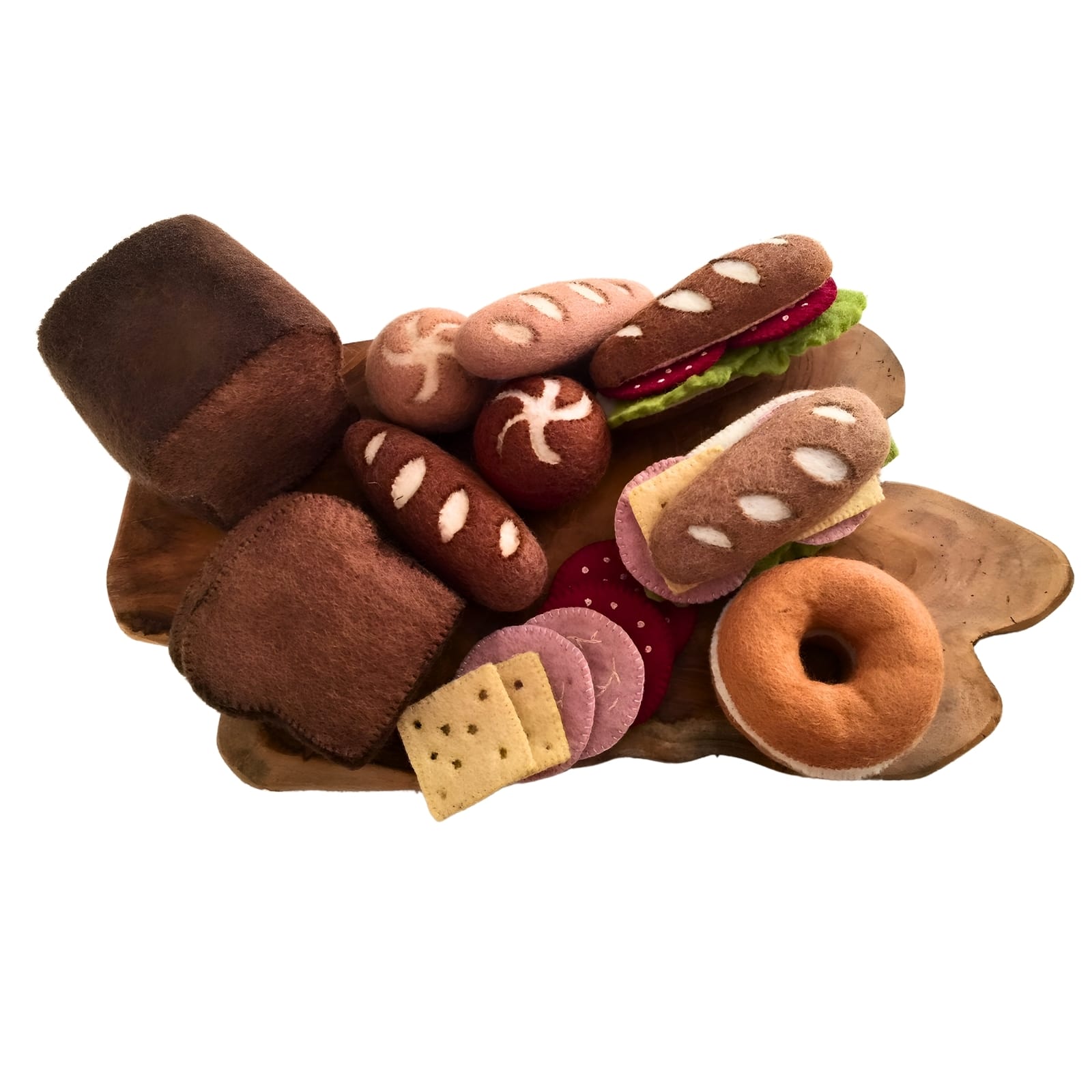 Filz Brot Laib mit 2 Scheiben