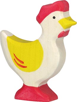 Holztiger Huhn stehend gelb (letzte Exemplare)