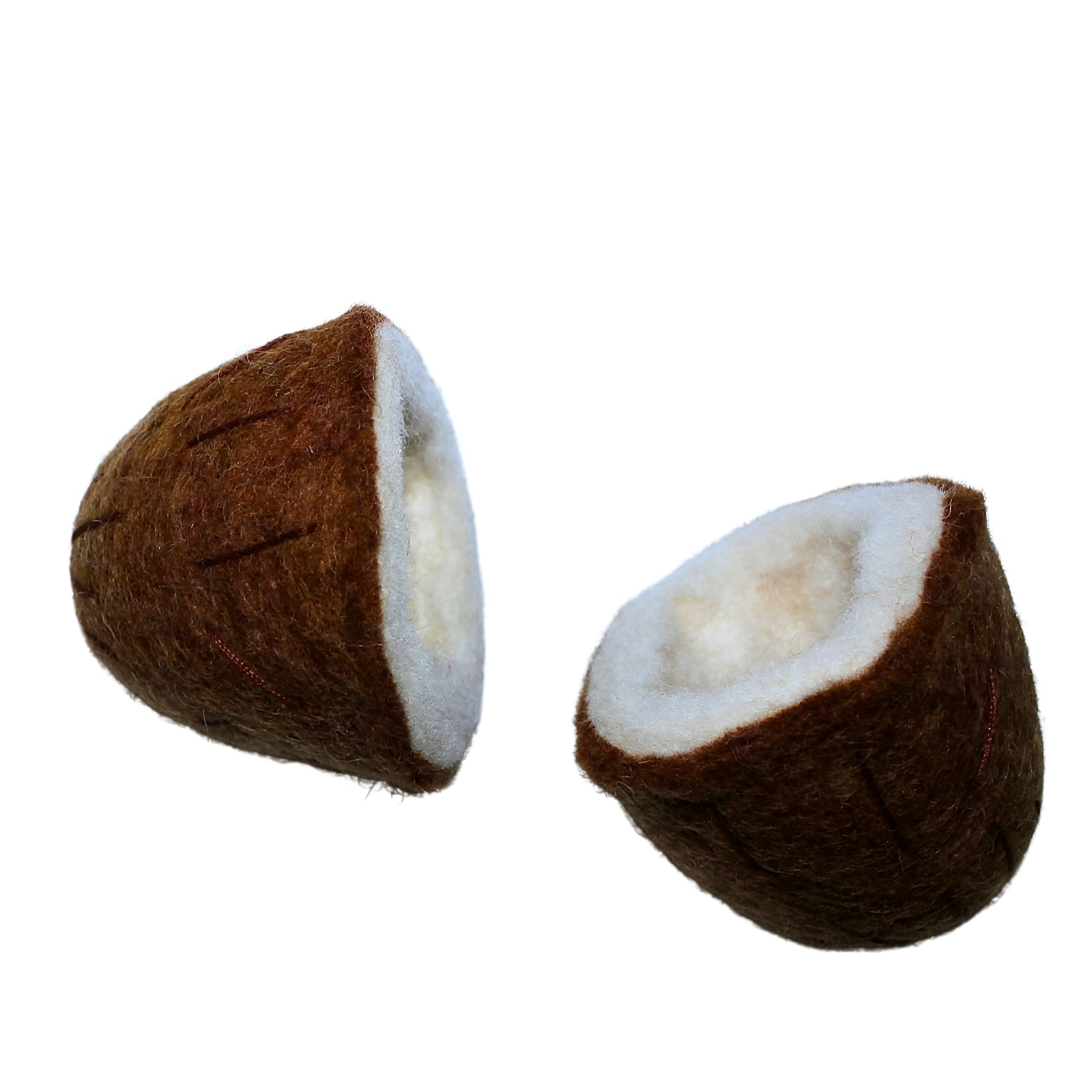 Filz Kokosnuss halb, 2-teilig