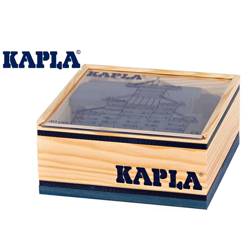 KAPLA Steine 40er Box QUADRATE Dunkelblau