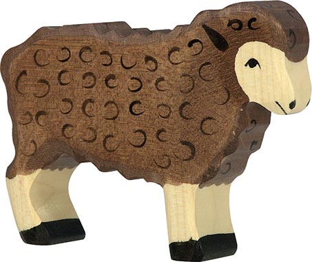 Holztiger Schaf stehend schwarz