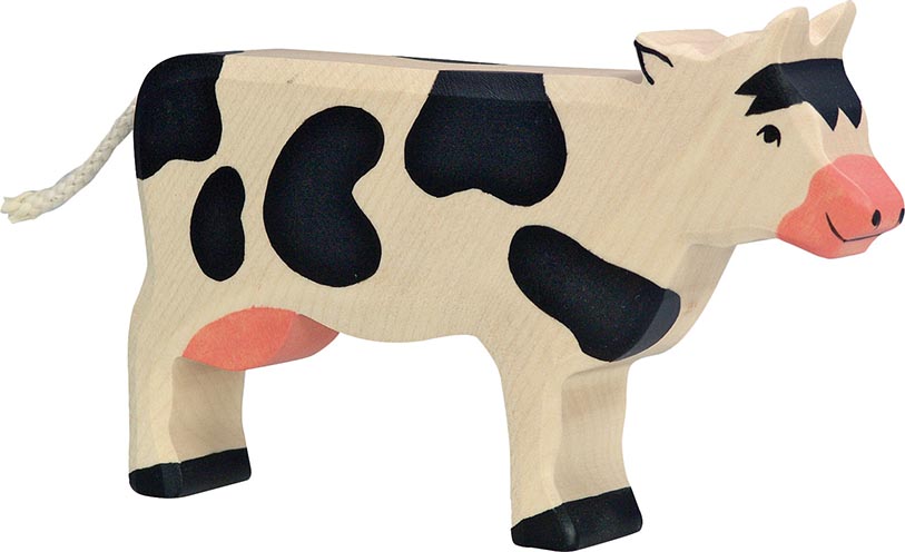 Holztiger Kuh stehend schwarz