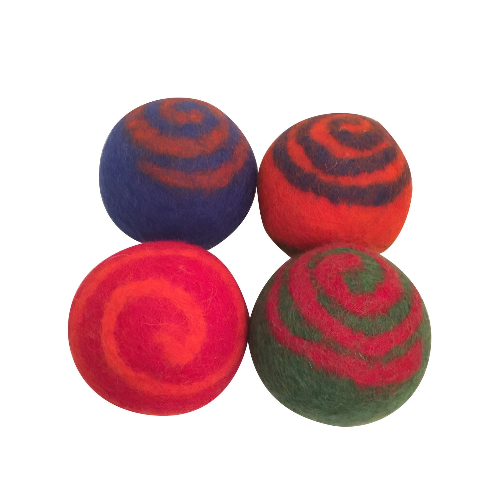 Filz Bälle Spirale 7cm, 4-teilig