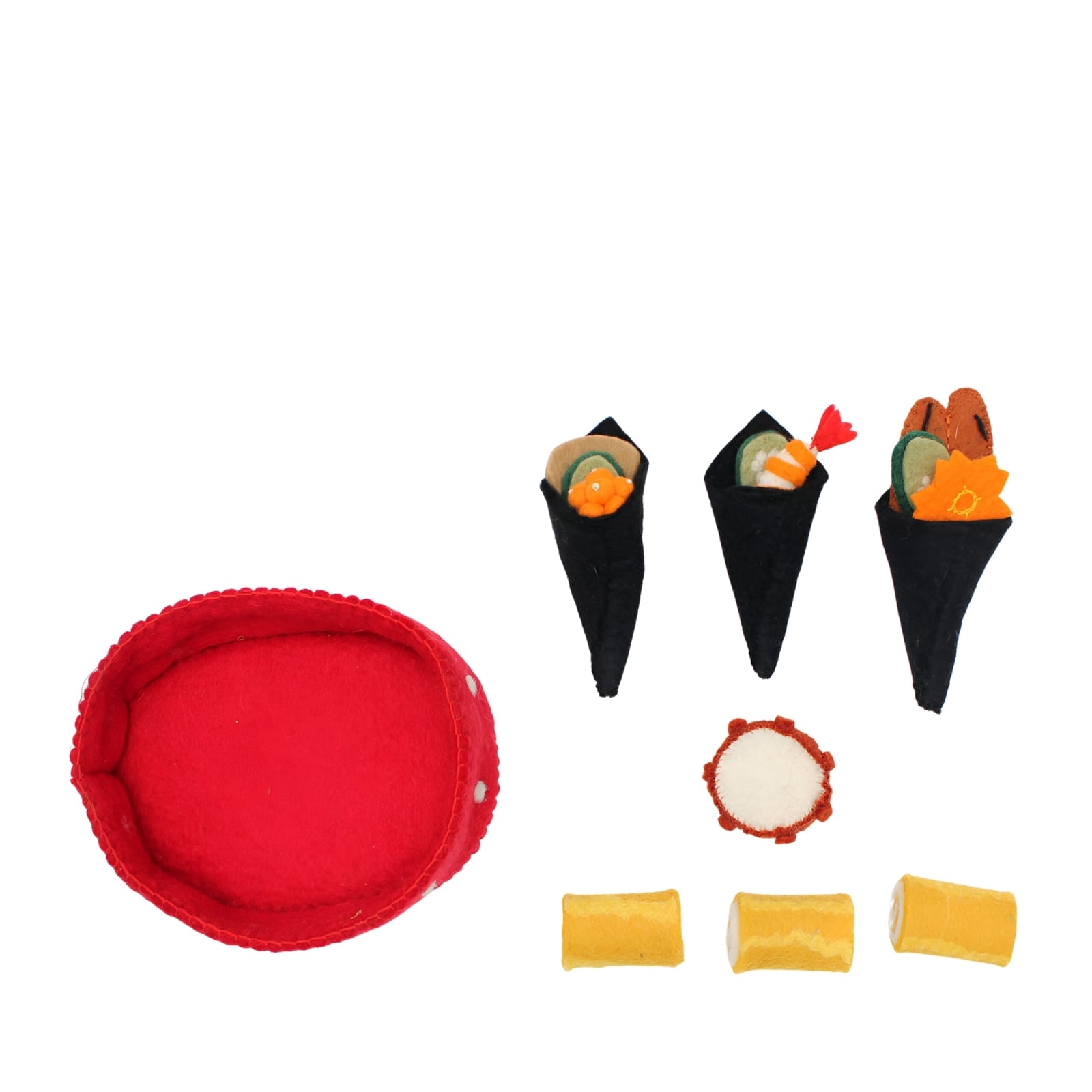Filz Frühlingsrolle und Sushi-Hörnchen, 16-teilig