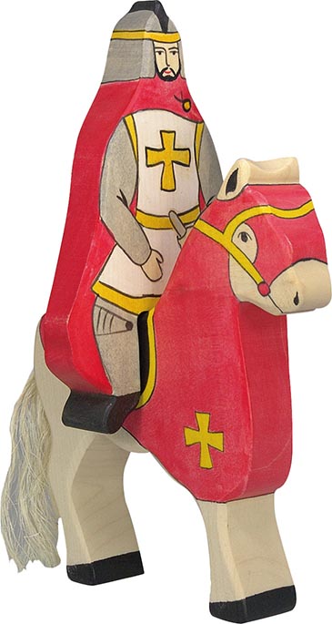 Holztiger Roter Ritter mit Mantel reitend (ohne Pferd) (Restposten)