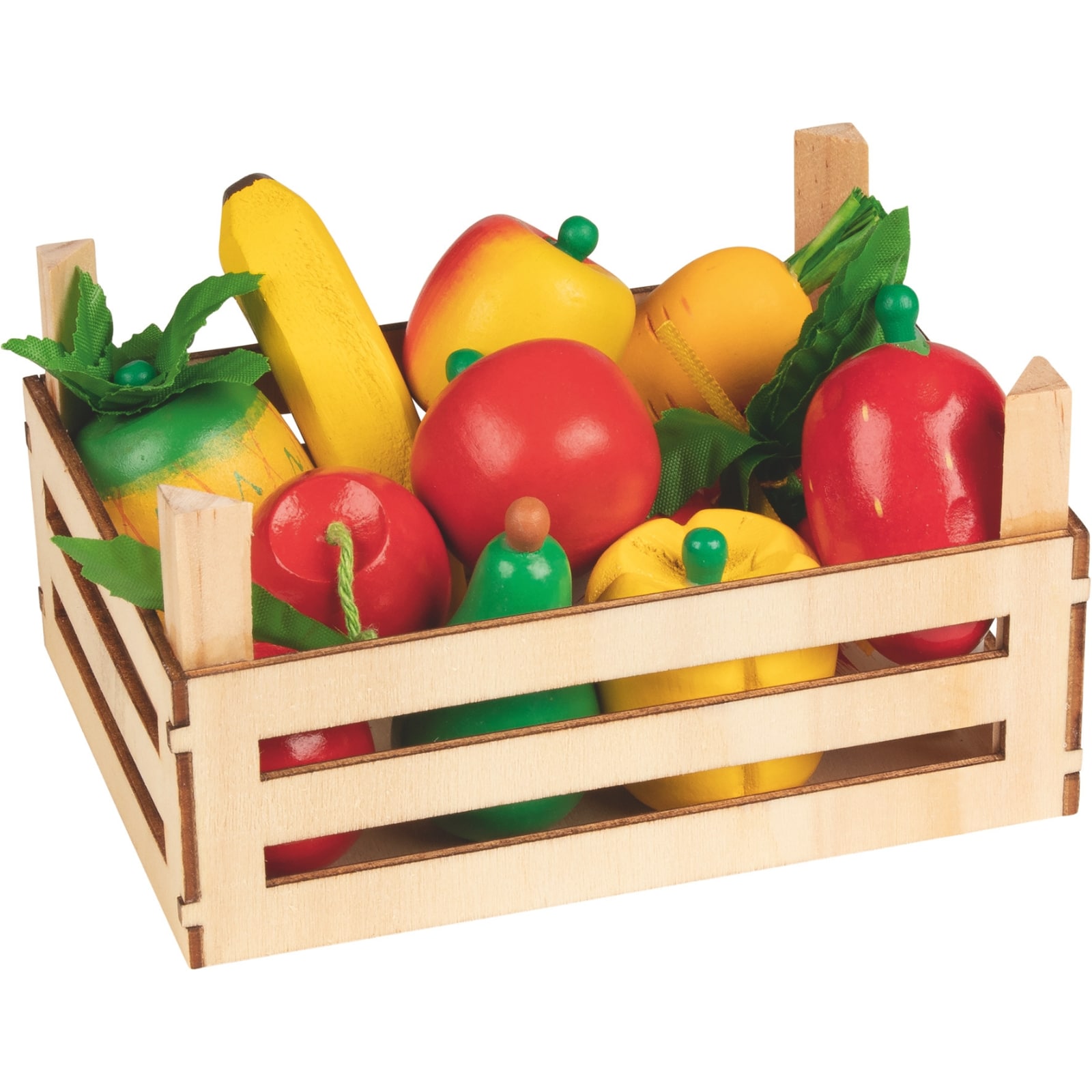 Obst und Gemüse in Kiste,