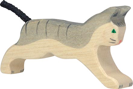 Holztiger Katze laufend
