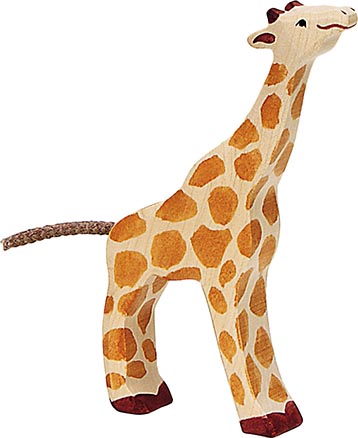 Holztiger Giraffe klein fressend