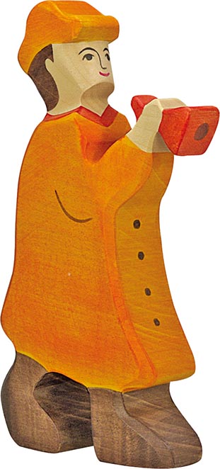 Holztiger Hirte mit FlÃ¶te