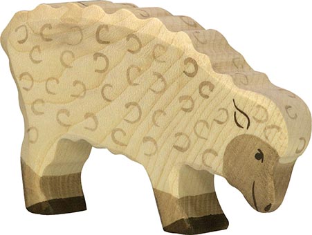 Holztiger Schaf fressend