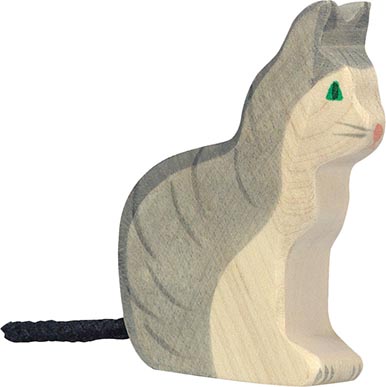 Holztiger Katze sitzend