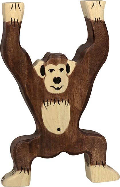 Holztiger Schimpanse stehend