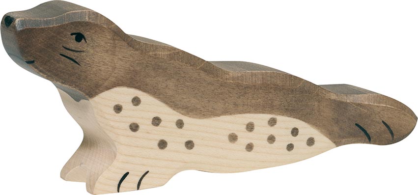 Holztiger Robbe Kopf hoch