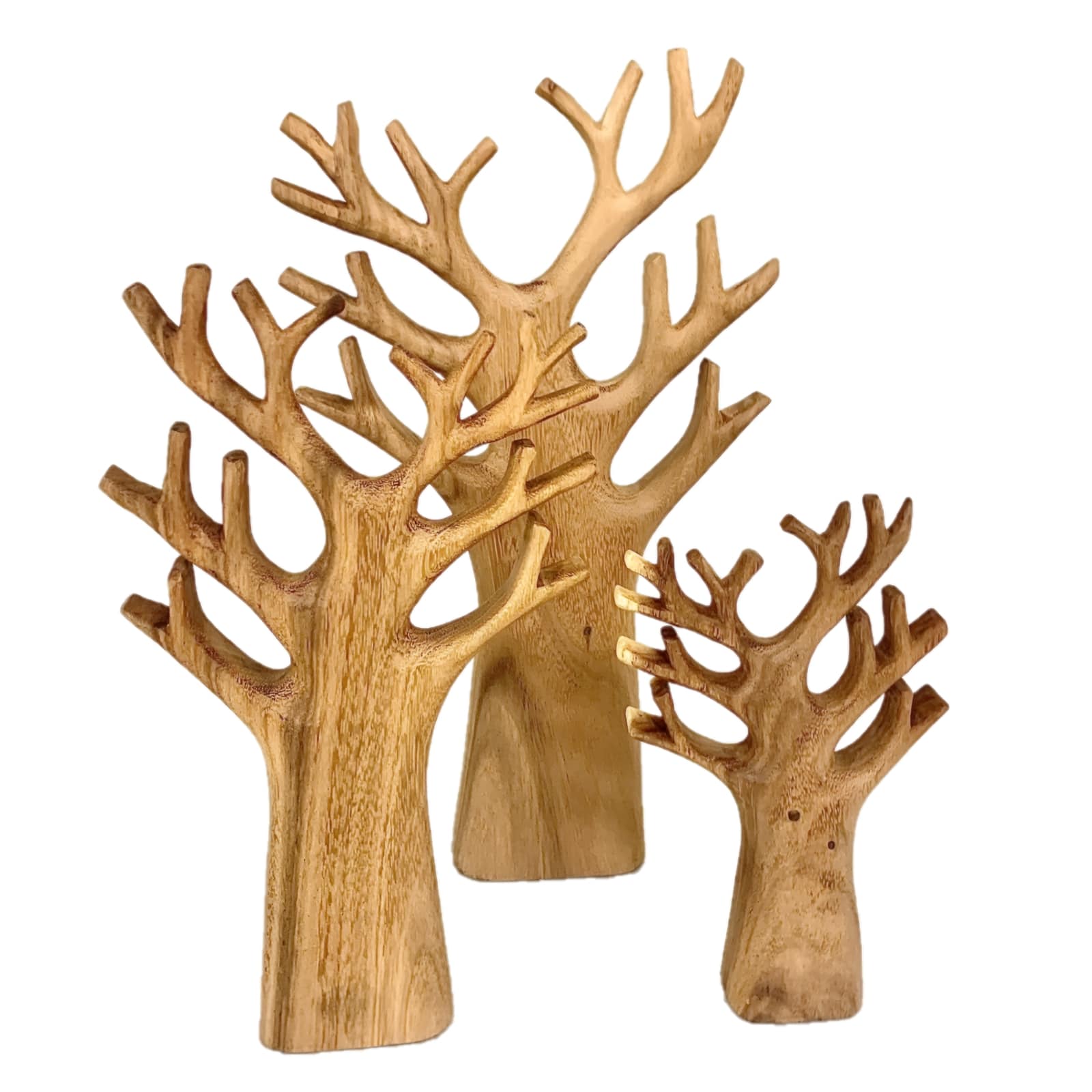 Geschnitzter Baum Set, 3-teilig