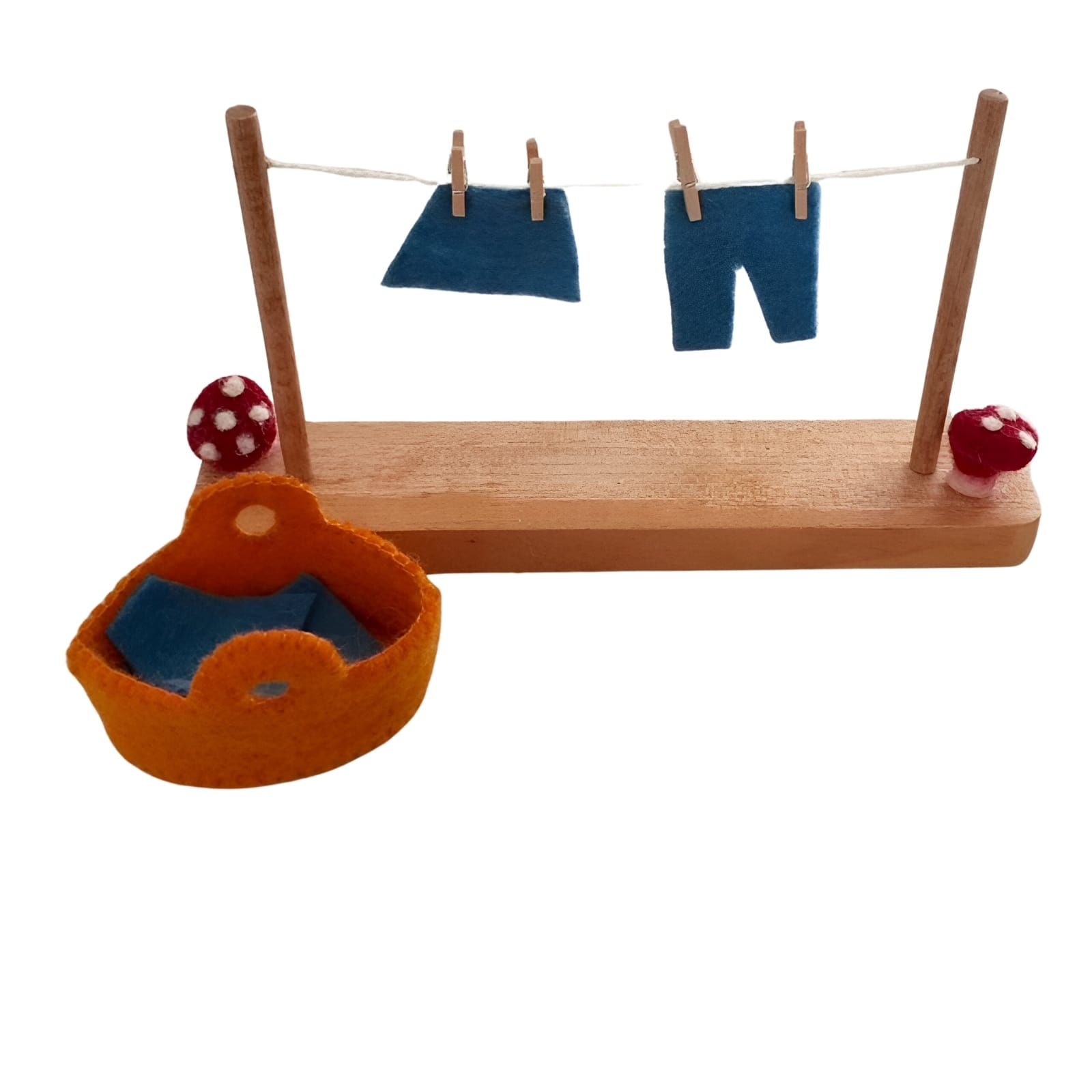 Filz Mäusehaus-Wäscheleine-Set