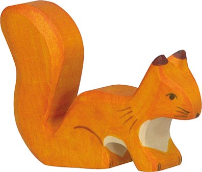 Holztiger EichhÃ¶rnchen stehend orange