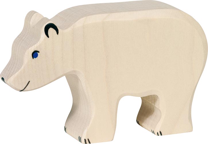 Holztiger EisbÃ¤r fressend