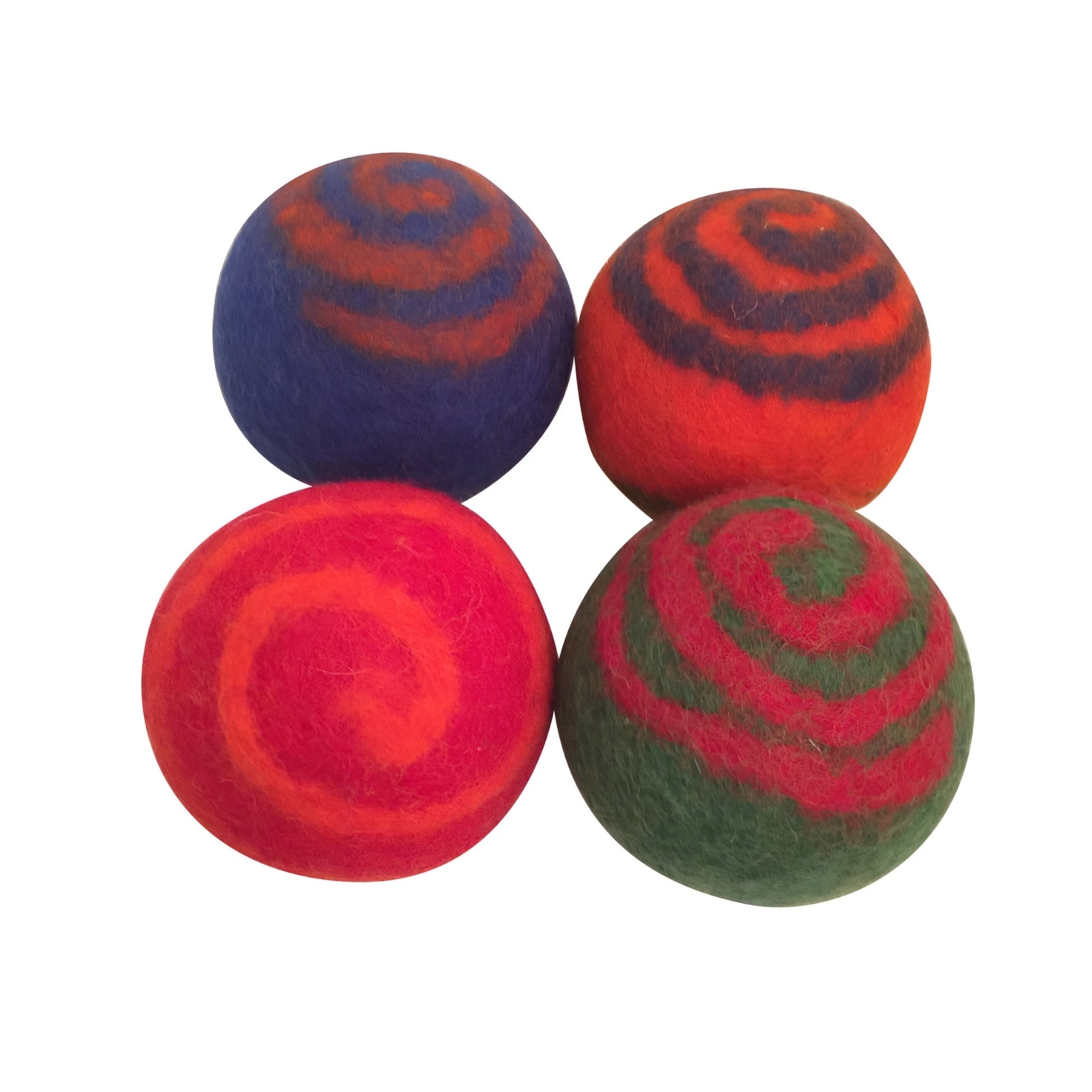 Filz Bälle Spirale 10cm, 4-teilig